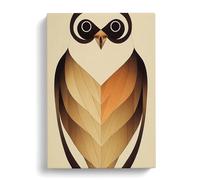 Art Deco Bird No.2 Yellow, Peach, Black Canvas Print | Gallery Wrapped 30mm Frame Wall Decor | 30x20 inches | Ready to Hang | Art Deco Animals Picture | Living Room Bedroom Lounge Office