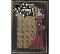 Art Deco Birthday Card for Daughter, 25.4 x 17.8 cm, Black and Gold Glitter Design with Elegant Flapper