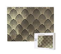 Art Deco Black,500 Pieces Wooden Jigsaw Family Game Jigsaw Puzzles for Adults Teens Home Decor