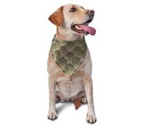 Art Deco Black Champaigne Gold Scales SeashellsDog Bandanas Cat Puppy Scarfs Washable Pet Handkerchief