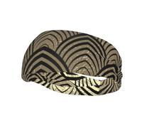 Art Deco Black Champaigne Gold Scales SeashellsHair Bands for Men Woman Headband Running Headband Sweat Wicking Gym