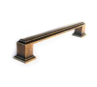 Art Deco Cabinet Cupboard Handles (Sets of 6), Boss Bar Bow Deep Antique Brass Finish. for Kitchen Cabinet, wardrobes & General Furniture by FFF. (128mm Between fixings)