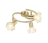 Art Deco Ceiling Spotlight Brass Mosh 3 Modern Suitable for LED E14 3 Way Light