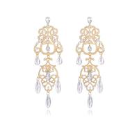 Art Deco Chandelier Earrings Dangling, Rhinestone Retro Vintage Teardrop Statement Long Drop Dangle Earrings for Wedding Brides Bridal
