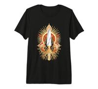 Art Deco Chef Knife Geometric Roots Retro Culinary Premium T-Shirt