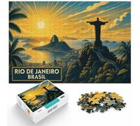 Art Deco Christ the Redeemer, Rio de Janeiro Jigsaw Puzzle, 1000 Piece | For mindful downtime without a screen: Adult jigsaw puzzle with 1000 pieces works well for longer puzzle sessions.