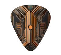 Art Deco Circuit Wzywhj Prints Abs Guitar Picks 12 Piece, Easy Grip Uke Picks For Your Bass, Ukulele, Acoustic Or Electric Guitar