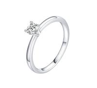 Art Deco Cluster Ring Wedding Rings 14K White Gold Royal Blue Au585 Size J 1/2 Oval 3X5mm Lab Created Sapphire Stackable for Wife Fashion
