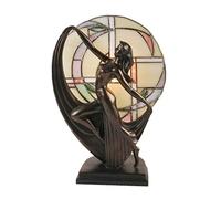 ART DECO DANCER BRONZE LADY FIGURE LAMP GLASS TIFFANY