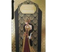 Art Deco - Daughter - Glittered Christmas Card with Ribbon Detail