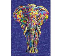 Art Deco Elephant colourful effect Home Decor Wall Art Poster A4, A3, A2, A1 Framed/Unframed Print (A4 210 x 297mm)