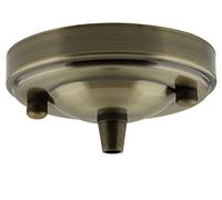 Art Deco Emporium 3 Pack Vintage Period Styled Complete Metal Ceiling Rose with Metal Cord Grip (Fully Earthed) in Antique Brass Finish