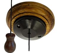 Art Deco Emporium Bakelite and Oak Ceiling Pull Switch in Classical Period Styling and Low Profile - Various Finishes (Medium Oak Finish)