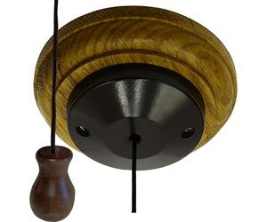 Art Deco Emporium Bakelite and Oak Ceiling Pull Switch in Classical Period Styling and Low Profile - Various Finishes (Light Oak Finish)