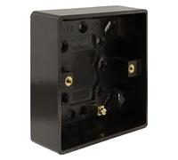 Art Deco Emporium Single 25mm Wall Pattress Box Mount in Vintage Period Style Bakelite Dark Brown Part of The New Exalt V2.0 Brand. Fits Standard UK Single Plug Socket or Single Switch Plate