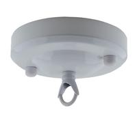 Art Deco Emporium Vintage Period Styled Complete Metal Ceiling Rose with Chain Loop (Fully Earthed) in Gloss White Finish