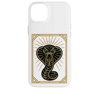 Art Deco Evil: Golden Cobra Head Symbol Case for iPhone 14 Plus