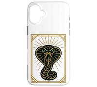 Art Deco Evil: Golden Cobra Head Symbol Case for iPhone 16 Plus