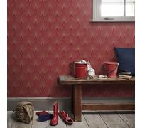 Art Deco Wallpaper 50's Glam New Walls A.S. Création Non-Woven Wallpaper 10.05 m x 0.53 m Red Gold Made in Germany 374274 37427-4