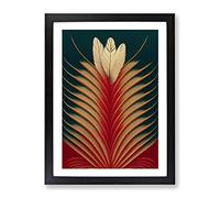 Art Deco Feather No.2 Framed Print for Living Room Bedroom Home Office Décor, Wall Art Picture Ready to Hang, Black A3 Frame (34 x 46 cm)