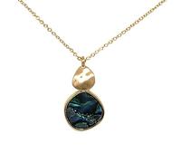 Art Deco Fibonacci Dreamcatcher Sacred Geometry Necklaces - Inlaid With Genuine Abalone Shell - Gift Boxed For Women Girls (Gold Moon Abalone Shell Necklace)