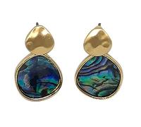Art Deco Fibonacci Dreamcatcher Sacred Geometry Necklaces - Inlaid With Genuine Abalone Shell - Gift Boxed For Women Girls (Gold Moon Abalone Shell Earrings)
