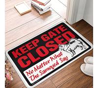 Art Deco Floor Dry Absorbent Door Mat Keep Gate Closed No Matter What The Samoyed Say - Memory Foam Bathroom | Shaggy/Winter Outdoor Mats For Front Door - Waterproof Kitchen For(40X60CM)