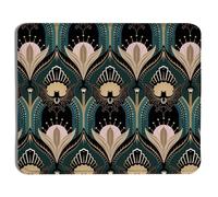Art Deco Floral Mouse Pad, 1920s Maximalist Gothic Bats and Flowers Mouse Pads for Wireless Mouse Computers Laptop Desk Accessories, Gothic Office Supplies, 11.8" x 9.8"