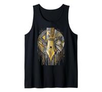 Art Deco Fountain Pen with Geometric Abstract Detailing Tank Top