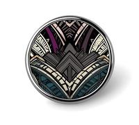 Art Deco Geometric Pattern Round Badge Personalized Metal Lapel Pin Badges Fit Clothing Bags Hat Humorous Printed Brooch Badge Party Decorations Accessories for Men Women