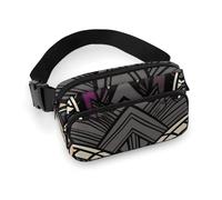 Art Deco Geometric Pattern Waist Bag Fashion Fanny Bag with Adjustable Strap for Outdoor Workout Cycling Unisex, white, 20x13cm, Waist Bag
