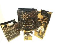 - Art Deco Gift Bags - Set of 4 Christmas Bags & Tags - Small, Medium, Bottle & Large
