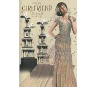 Art Deco Girlfriend Birthday Card, Glamorous 1920s Flapper Lady Style, 23 x 15 cm