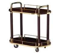 Art Deco Gold Rolling Cart for Home Bar Restaurant & Hotel Ideal for Drinks & Tea Service Elegant Dessert Stand Perfect for Cockta & Entertaining