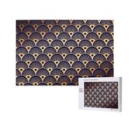 Art Deco Golden Blu Navy Seashells,1000 Pieces Wooden Jigsaw Family Game Jigsaw Puzzles for Adults Teens Home Decor