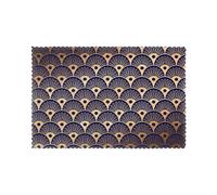Art Deco Golden Blu Navy Seashells, Set of 6 Washable Table Mats Placemats For Dining Table Heat Resistant Tray Mats 30x45 cm