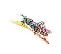 Art Deco Grasshopper Pin Featuring Crystal Embellishments Elegant Coat and Scarf Jewelry Accessory Alloy Grasshopper Brooch Outfit Decoration