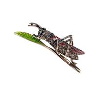 Art Deco Grasshopper Pin Featuring Crystal Embellishments Elegant Coat and Scarf Jewelry Accessory Vintage Grasshopper Brooch