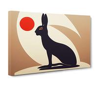 Art Deco Hare Canvas Print | Gallery Wrapped 30mm Frame Wall Decor | 30x20 inches | Ready to Hang | Art Deco Animals Picture | Living Room Bedroom Lounge Office