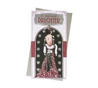 Art Deco Lady - Special Daughter - Glittered Slim Birthday Card