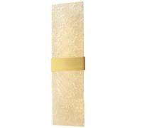 Art Deco LED Wall Lamp with Textured Frosted Ice Glass & Gold Band, Modern Vertical Wall Light Fixture, Luxury Indoor Accent Lighting for Living Room, Bedroom, Hallway, Staircase Decor