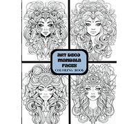 Art Deco Mandala Faces: Coloring Book for Adults, Jumbo Coloring Book, Mindful Relaxing Coloring, Art therapy, Beautiful Pretty Women