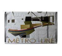 Art Deco Metro Line Stylish KitchenTowel Benjamin Tate Design Gold One Size