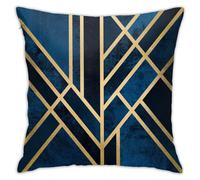 Art Deco Midnight Throw Pillow Covers 18"X18" Cozy Velvet Square Throw Pillowcases Home Decor For Bed Couch Sofa Living Room Cushion Cover