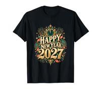 Art Deco New Year 2027 Clock Design T-Shirt