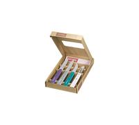 (Art Deco) OPINEL Les Essentials 4 piece kitchen knife and peeler gift set - Wood handles