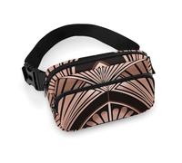 Art Deco Pattern Fanny Pack for Women, Personalized Waist Bag with Multi-Pockets for Men, Belt Bag for Travel, Crossbody Bags with Zipper, Adjustable Bum Bags for Running