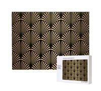 Art Deco Pattern Seamless Black Gold,500 Pieces Wooden Jigsaw Family Game Jigsaw Puzzles for Adults Teens Home Decor