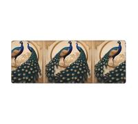 Art Deco Peacock Prints Extra Large Mouse Pad 12x31.5in for Office, Gaming, and Learning - Durable, Comfortable, and Environmentally Friendly