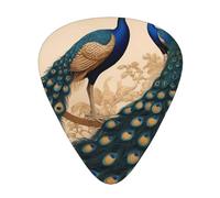 Art Deco Peacock Wzywhj Prints Abs Guitar Picks 12 Piece, Easy Grip Uke Picks For Your Bass, Ukulele, Acoustic Or Electric Guitar
